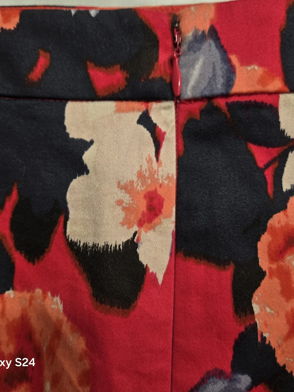 Bright Floral Red A-Line Skirt